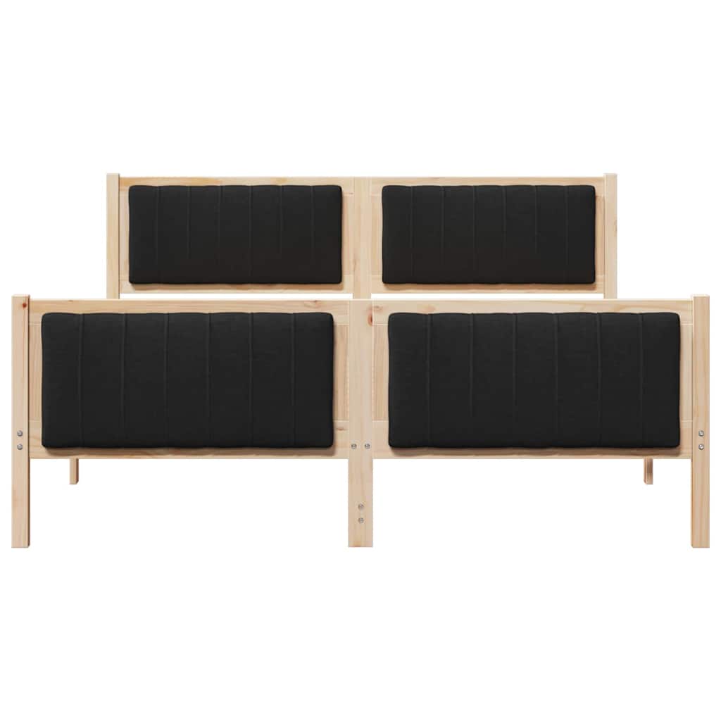 Bettgestell Braun und hellgrau 200 x 200 cm Massivholz Kiefer