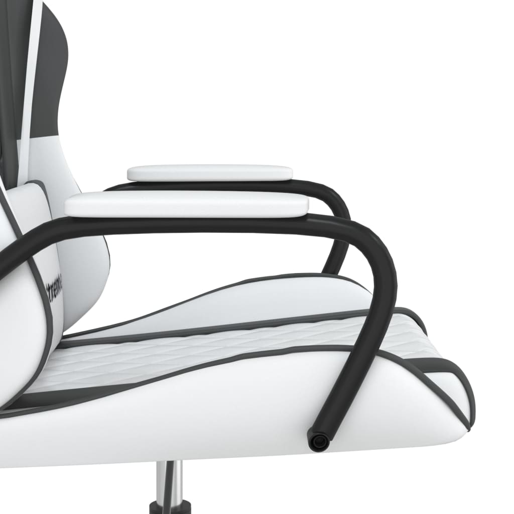 Gaming-Stuhl mit Massagefunktion Schwarz und Blau Kunstleder