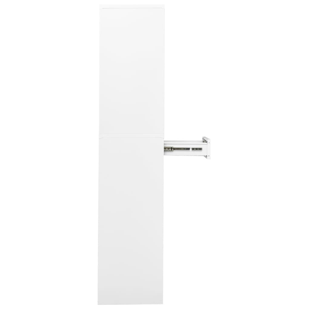 Büroschrank Hellgrau 90x40x180 cm Stahl und Gehärtetes Glas
