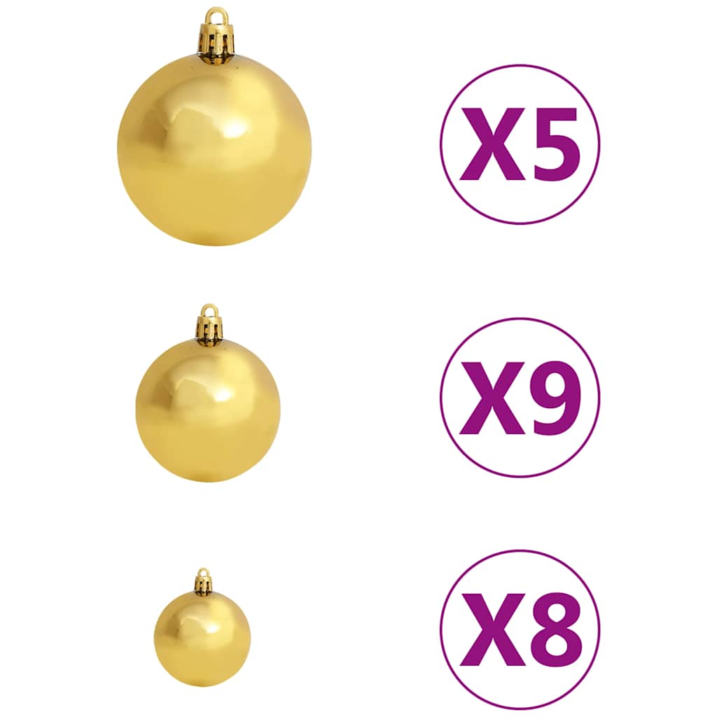 Künstlicher Weihnachtsbaum Nordmann LED & Kugeln Grün 150 cm
