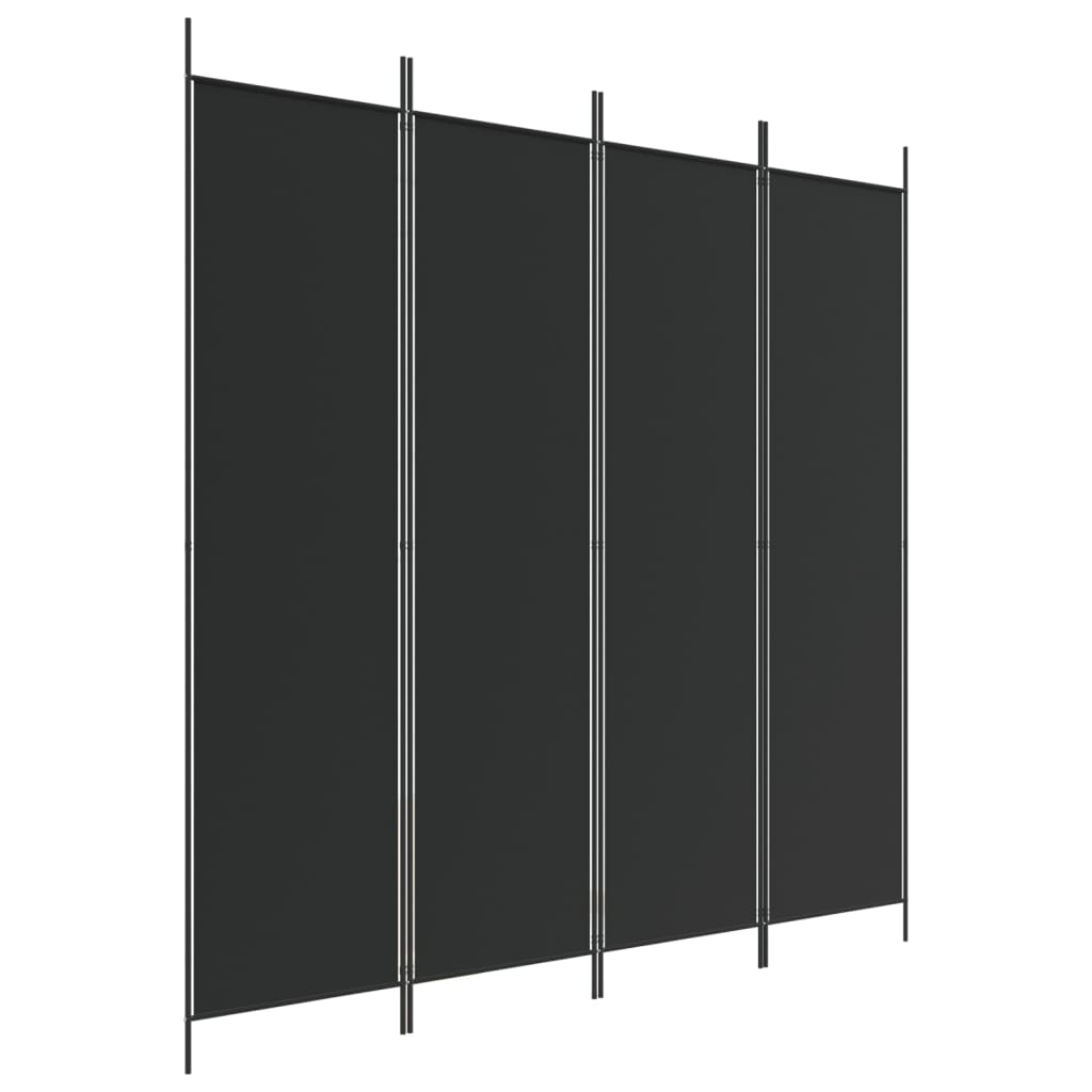 3-tlg. Paravent Schwarz 150x200 cm Stoff