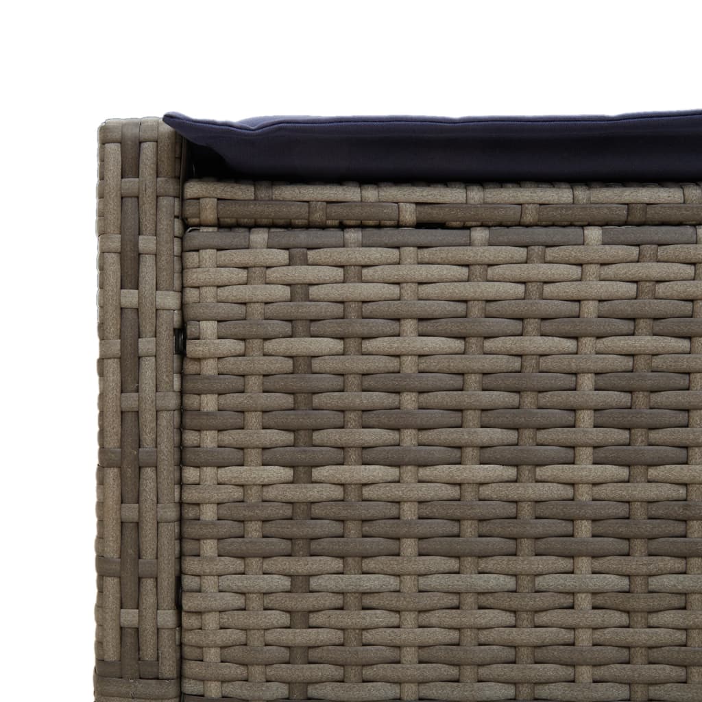 Doppelte Sonnenliege mit Kissen Braun Poly Rattan