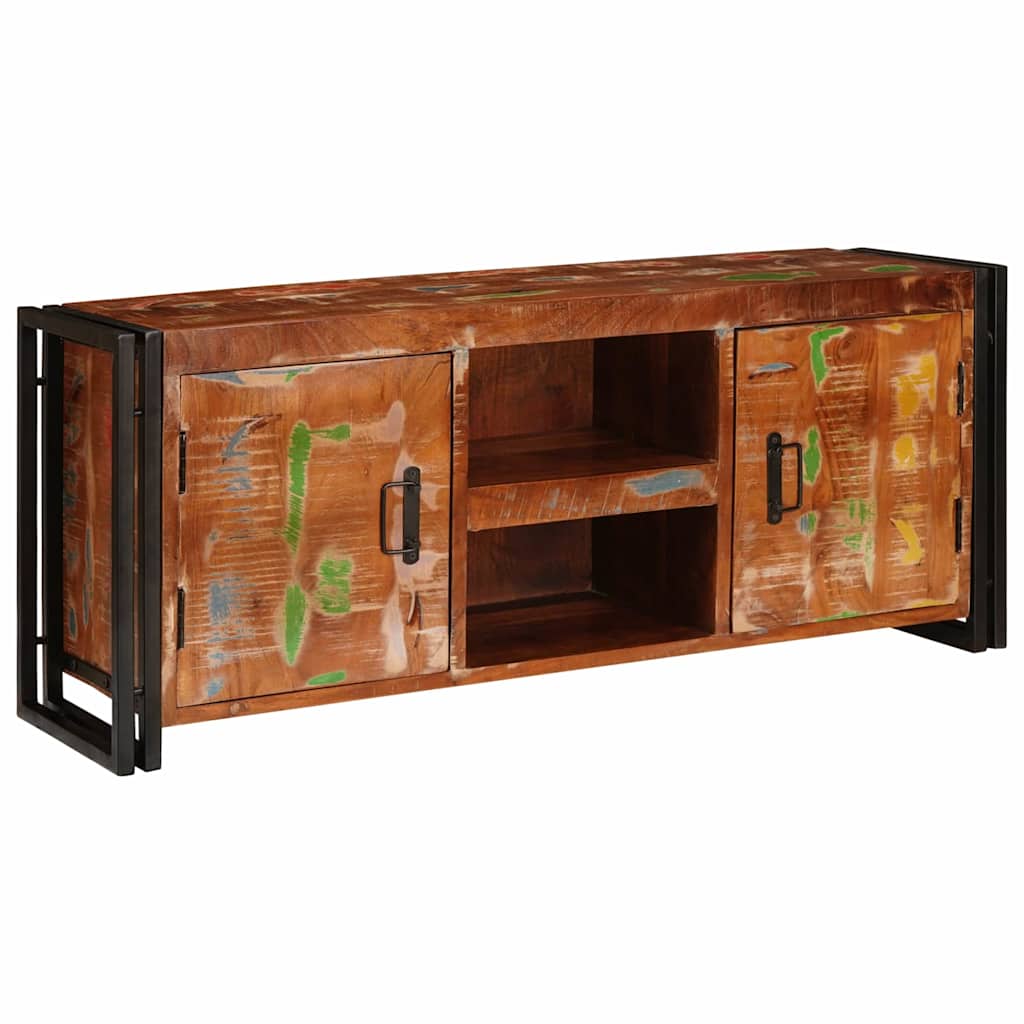 TV-Schränk mit Regal Braun 120 x 33 x 50 cm Massivholz Akazie