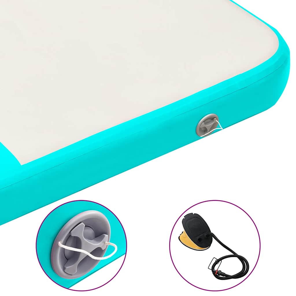 Aufblasbare Gymnastikmatte mit Pumpe 300×100×10 cm PVC Rosa