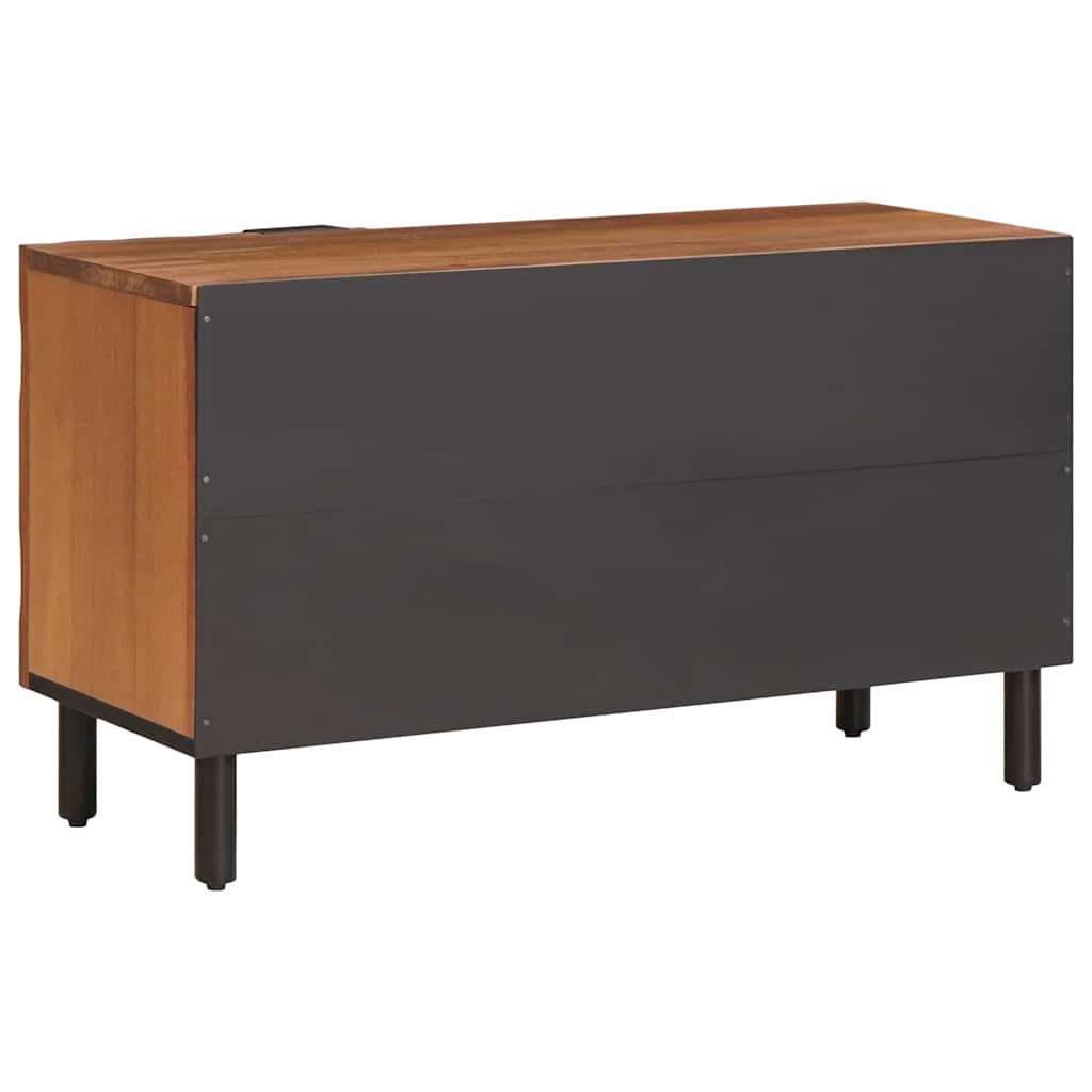 TV-Schränk mit Tür Weiße gewaschene Oberfläche 80 x 33 x 46 cm