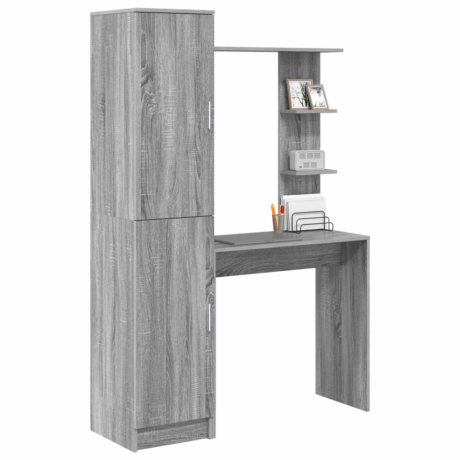 Schreibtisch 2 pcs Schwarz Eichen-Optik