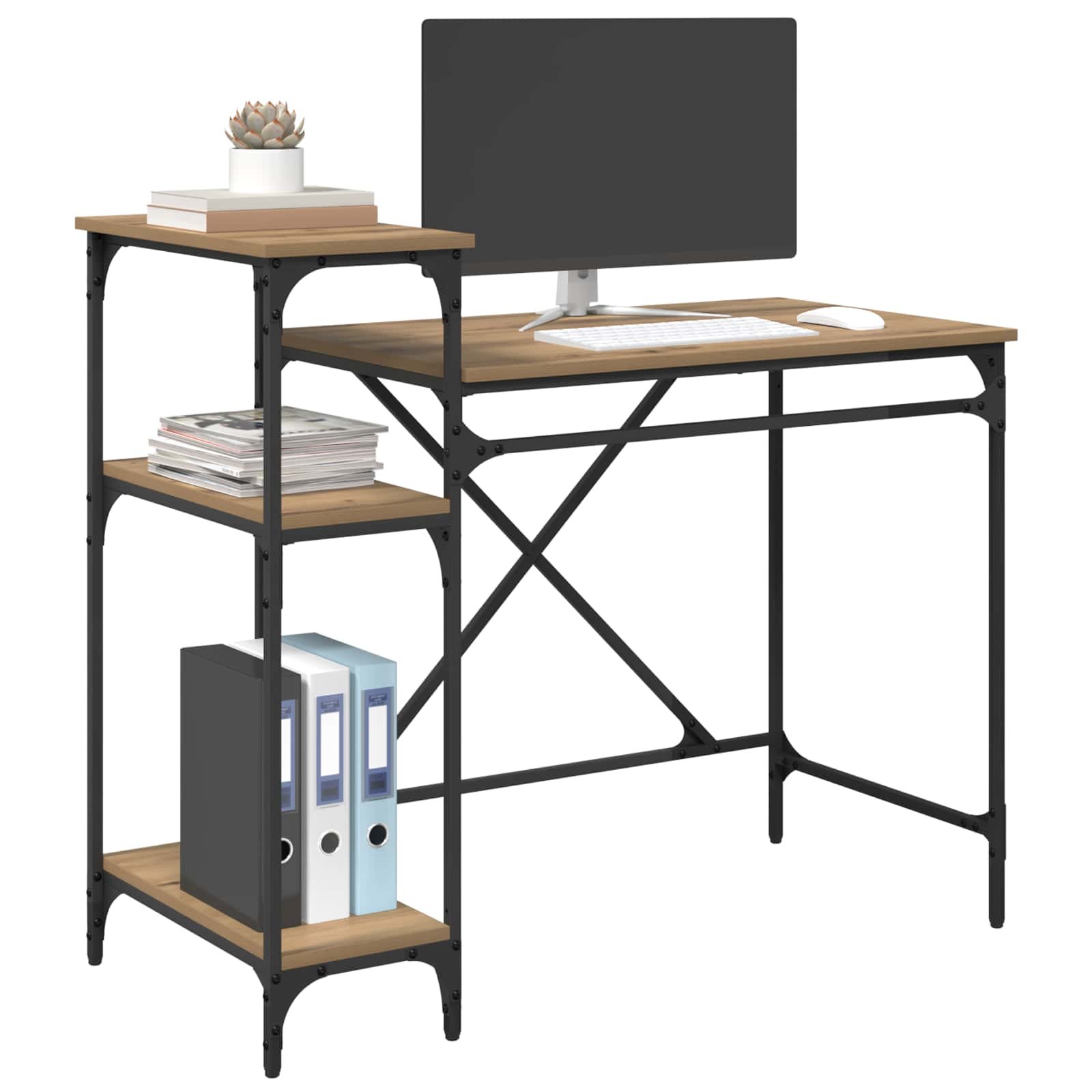 Schreibtisch mit Regal Sonoma-Eiche 135x50x90 cm Holzwerkstoff