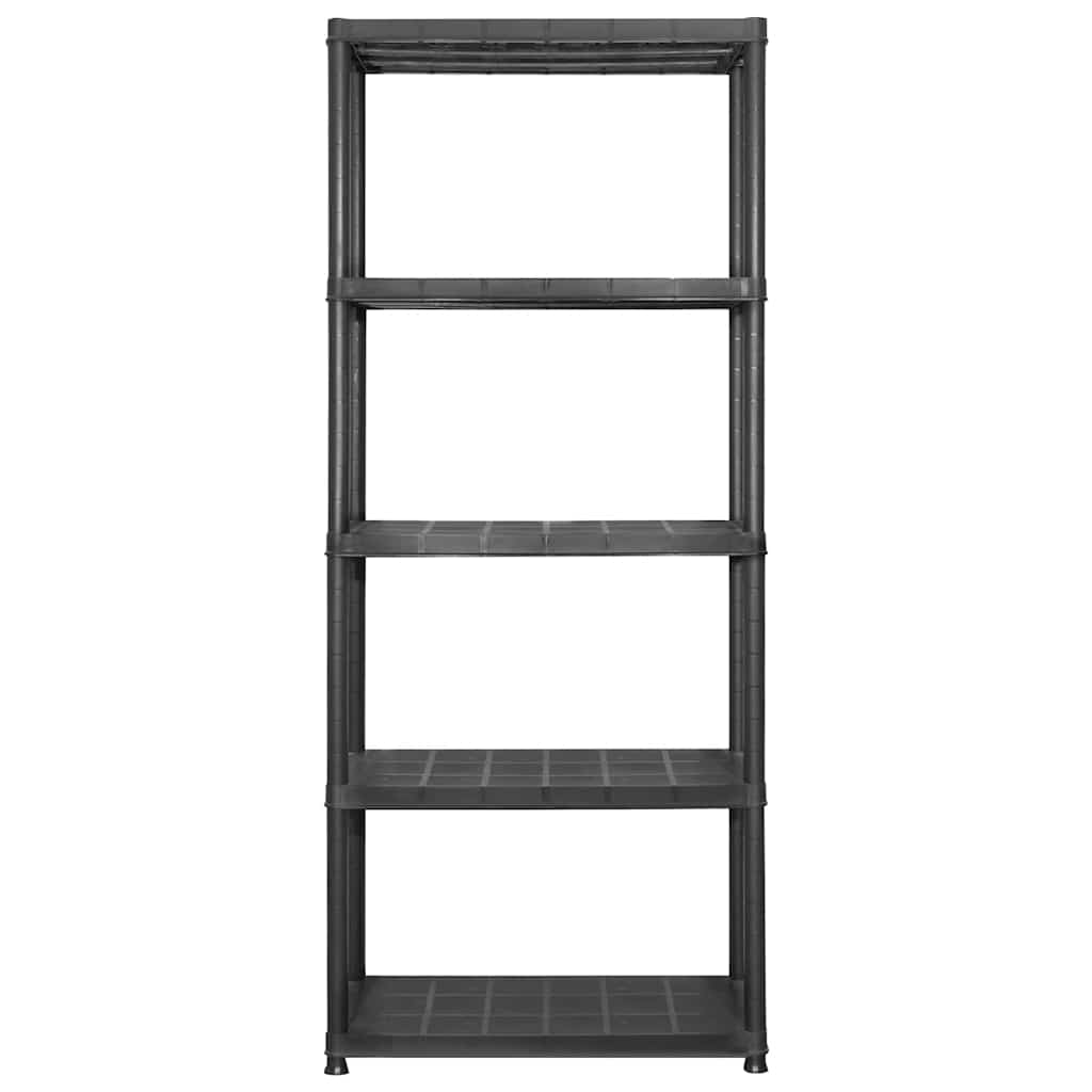 Lagerregal 4-Tier Schwarz 61x30,5x130 cm Kunststoff