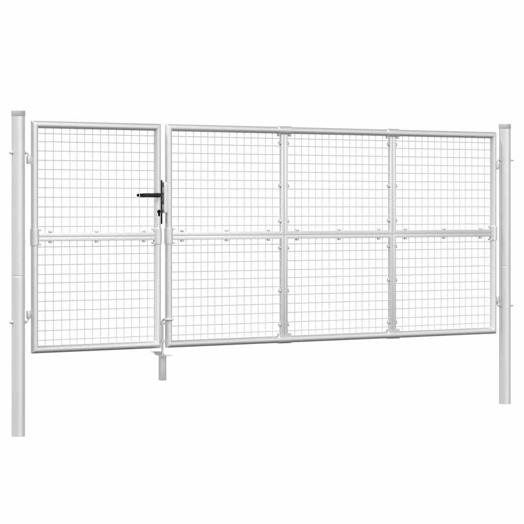 Gartentor aus Stahl 350 x 75 cm Grün