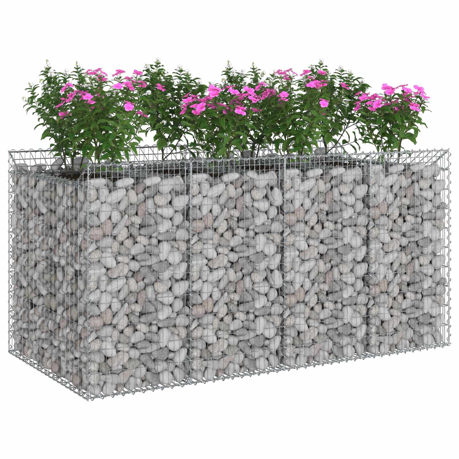 Gabionen-Hochbeet 2 pcs Silber