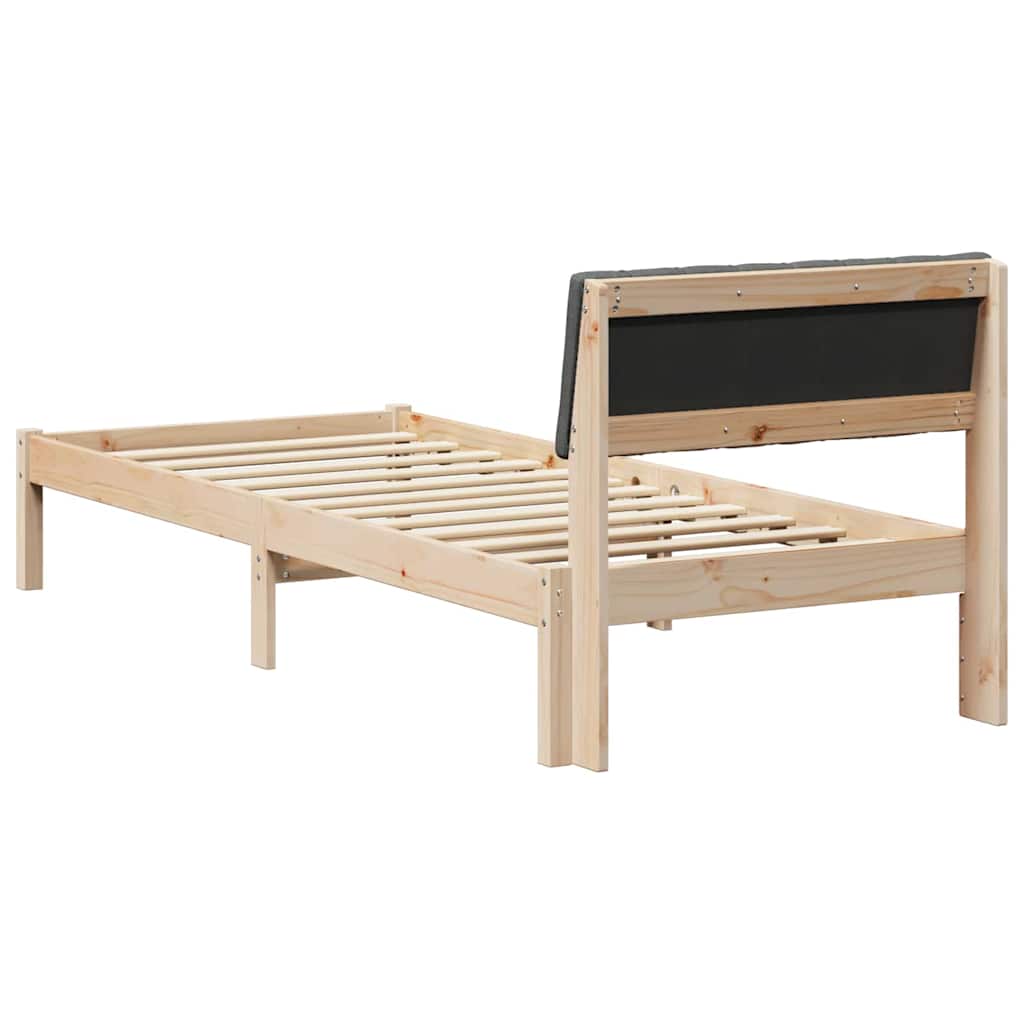 Bettgestell Braun und hellgrau 200 x 200 cm Massivholz Kiefer