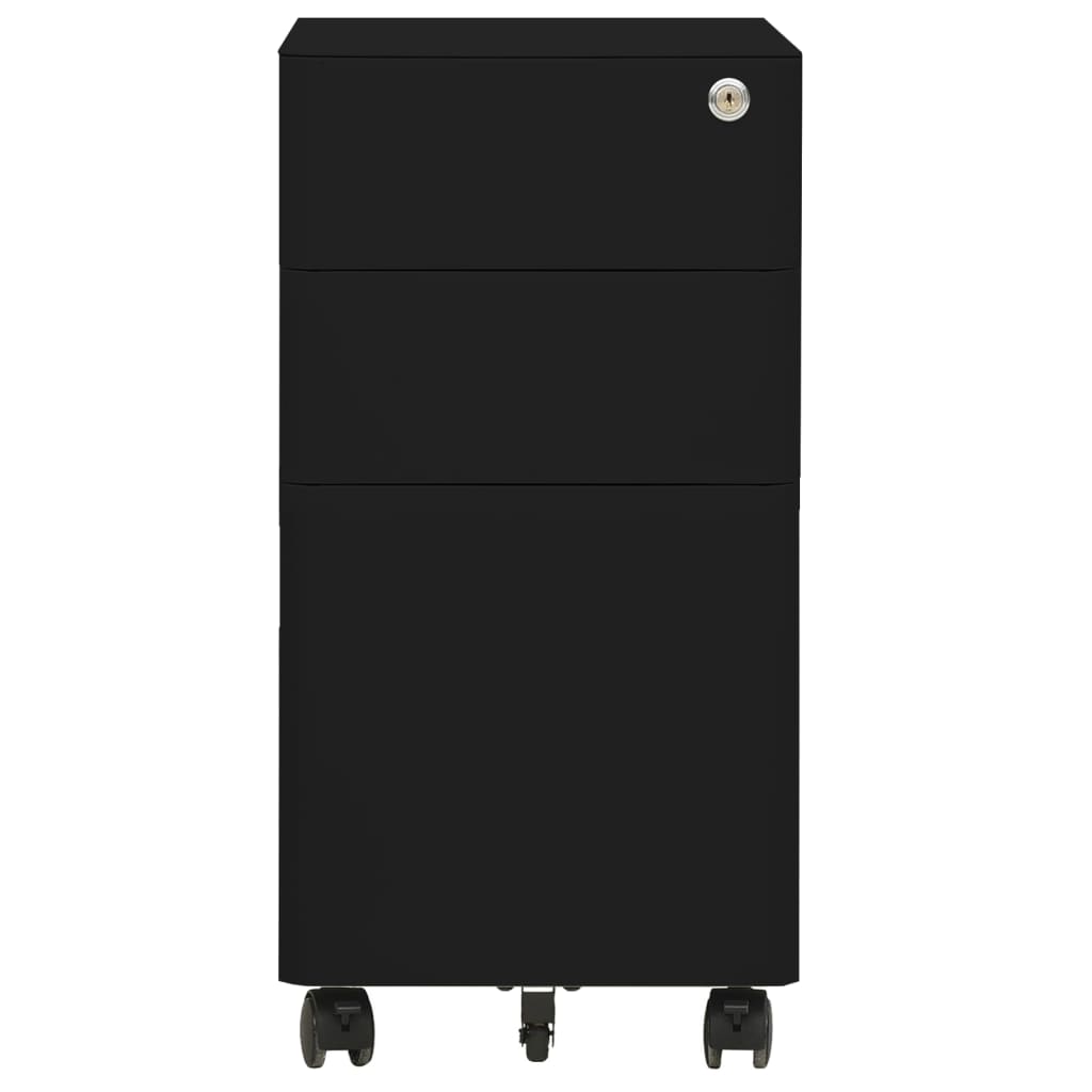 Aktenschrank mit Rollen Weiß 30x45x59 cm Stahl
