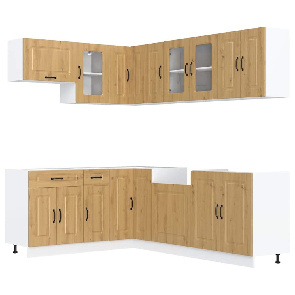 11-tlg. Küchenschrank-Set Kalmar Weiß Holzwerkstoff