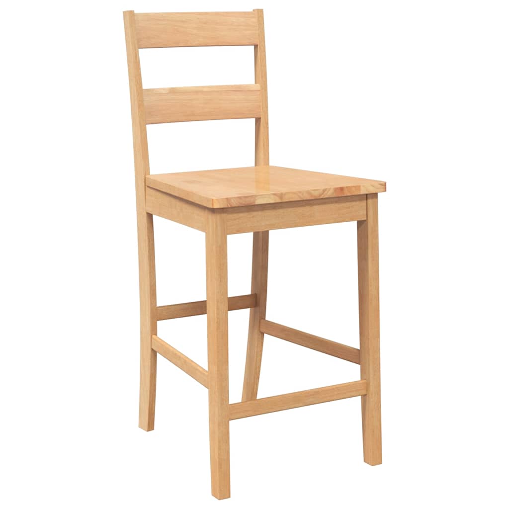 Barhocker mit Kissen 2 Stk. Braun Massivholz Gummibaum