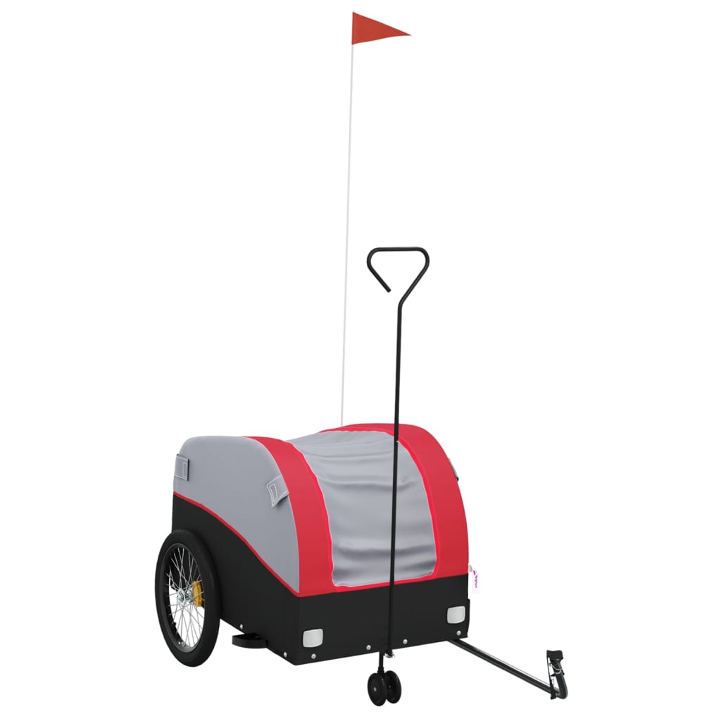 Fahrradanhänger Schwarz und Orange 30 kg Eisen