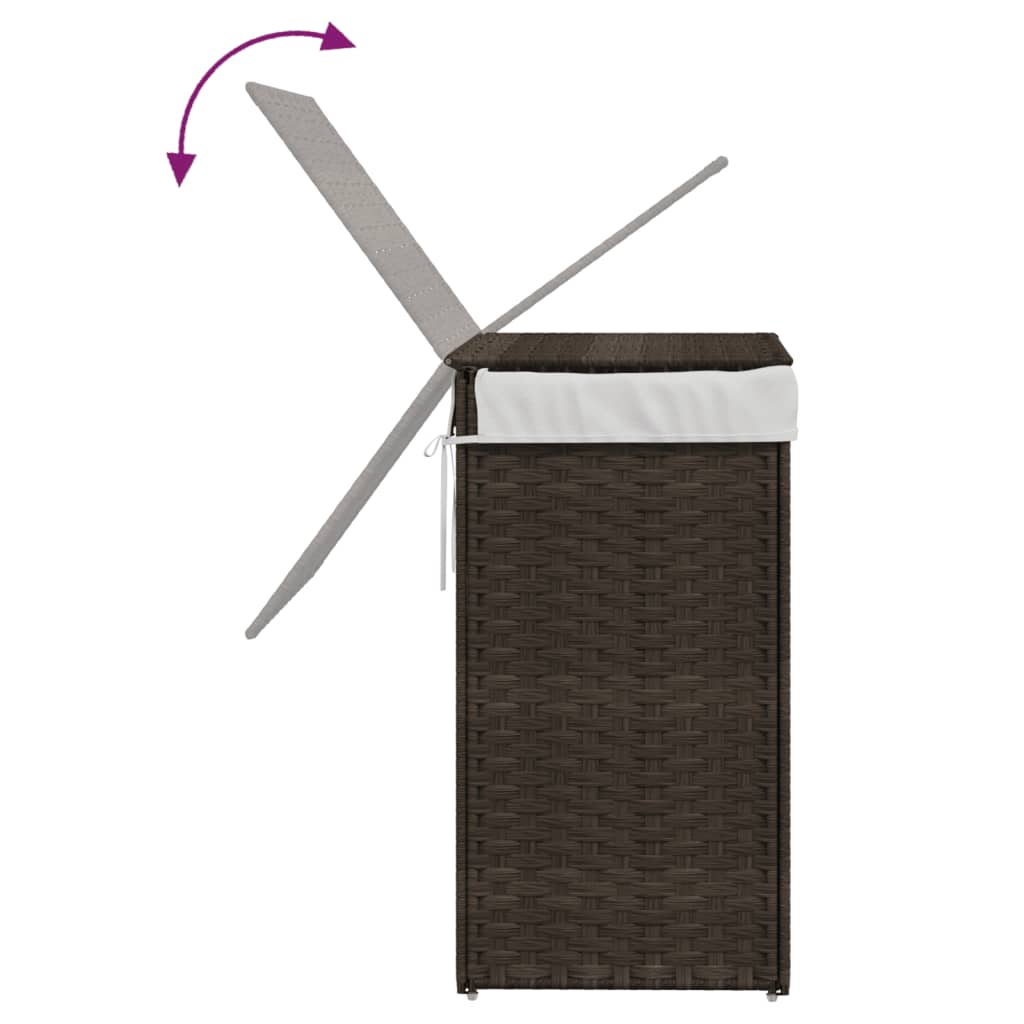 Wäschekorb mit Deckel 46x33x60 cm Poly Rattan