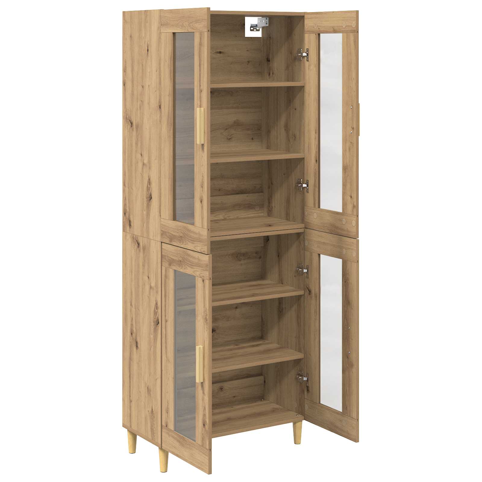 Highboard Altholz 69,5 x 34 x 180 cm Holzwerkstoff