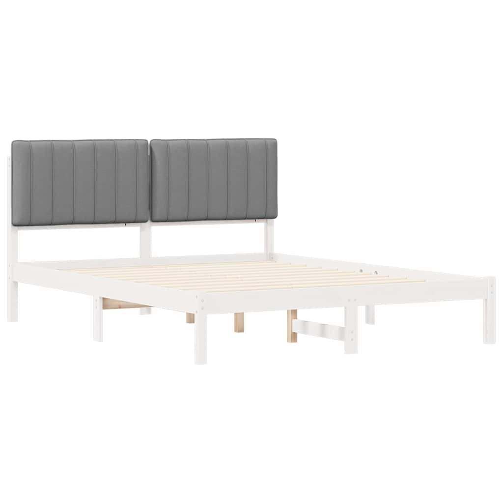 Bettgestell mit gepolstertem Kopfteil Hellgrau 200 x 200 cm