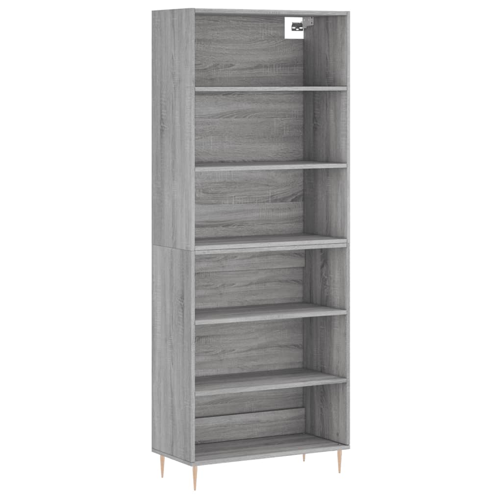 Highboard Hochglanz-Weiß 69,5x34x180 cm Holzwerkstoff