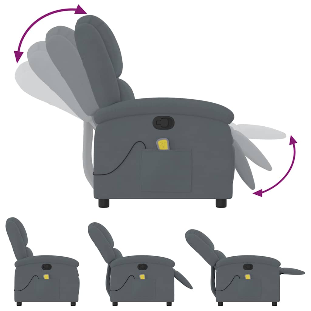 Relaxsessel Elektrisch Hellgrau Samt