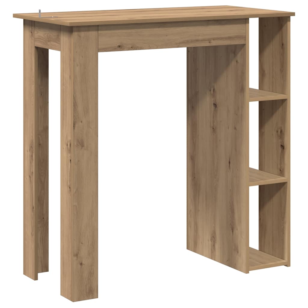 Bartisch mit Regal Weiß 102x50x103,5 cm Holzwerkstoff