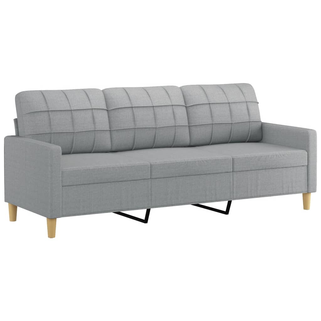 4-tlg. Sofagarnitur mit Kissen Braun Stoff