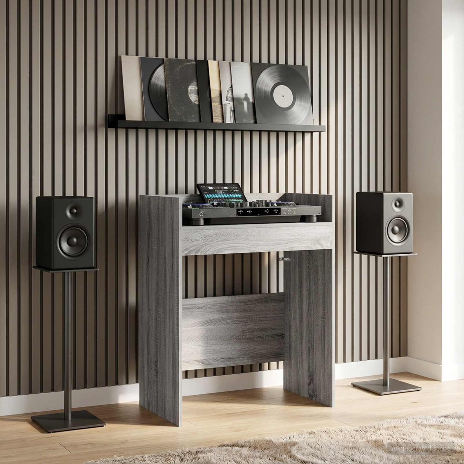 DJ Tisch Weiß 102 x 45 x 102 cm Holzwerkstoff