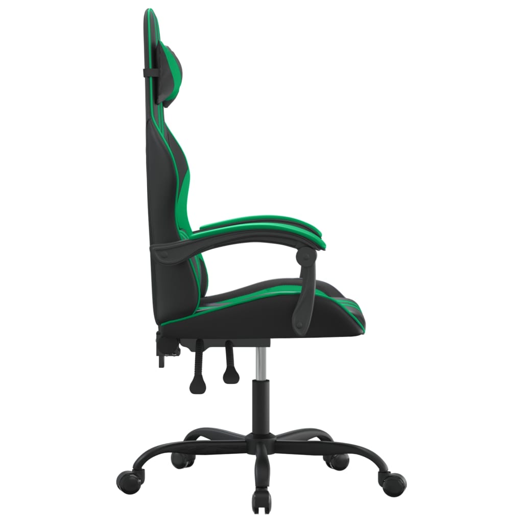 Gaming-Stuhl Drehbar Schwarz und Blau Kunstleder