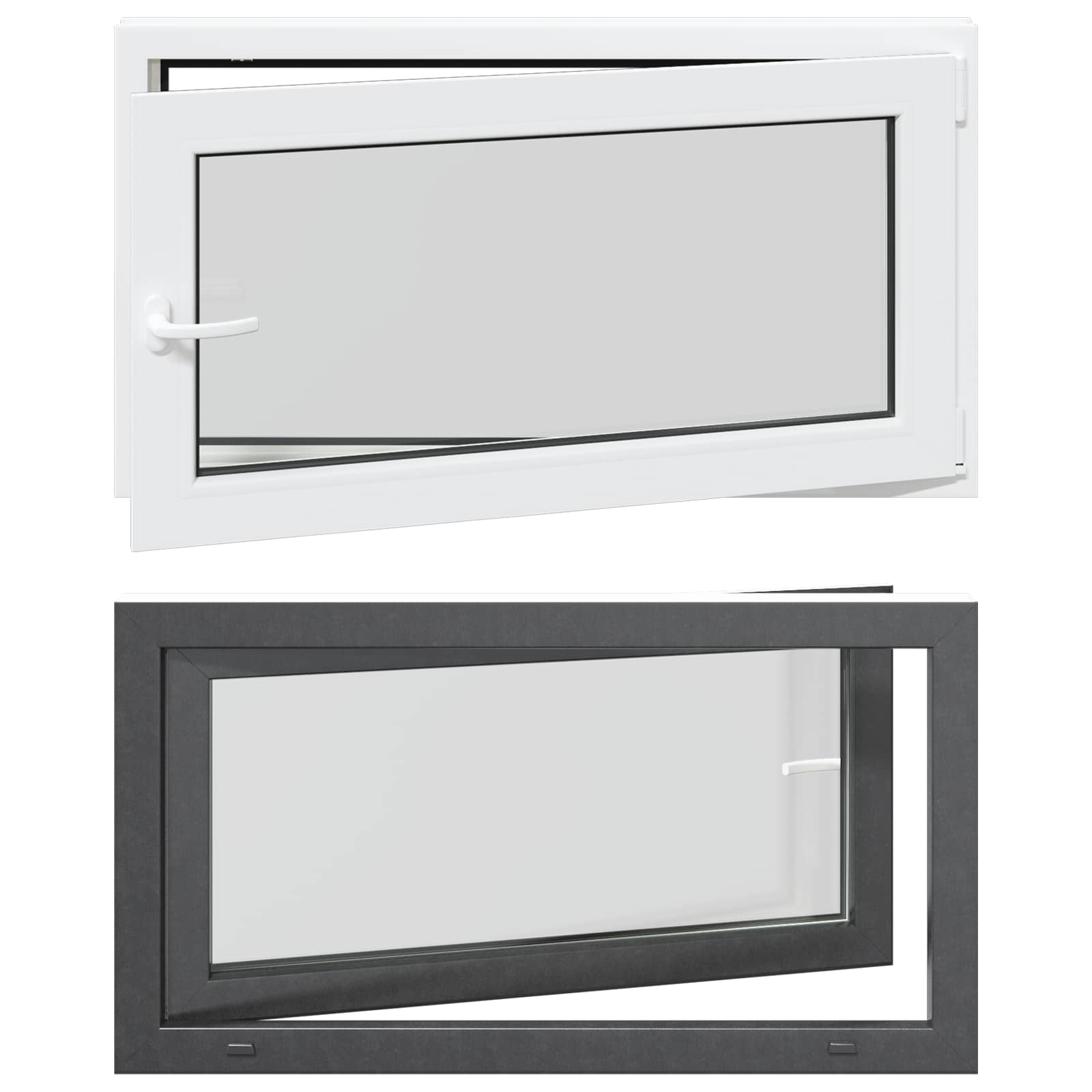 Kellerfenster RISOR 50 x 50 cm PVC und Glas Weiß