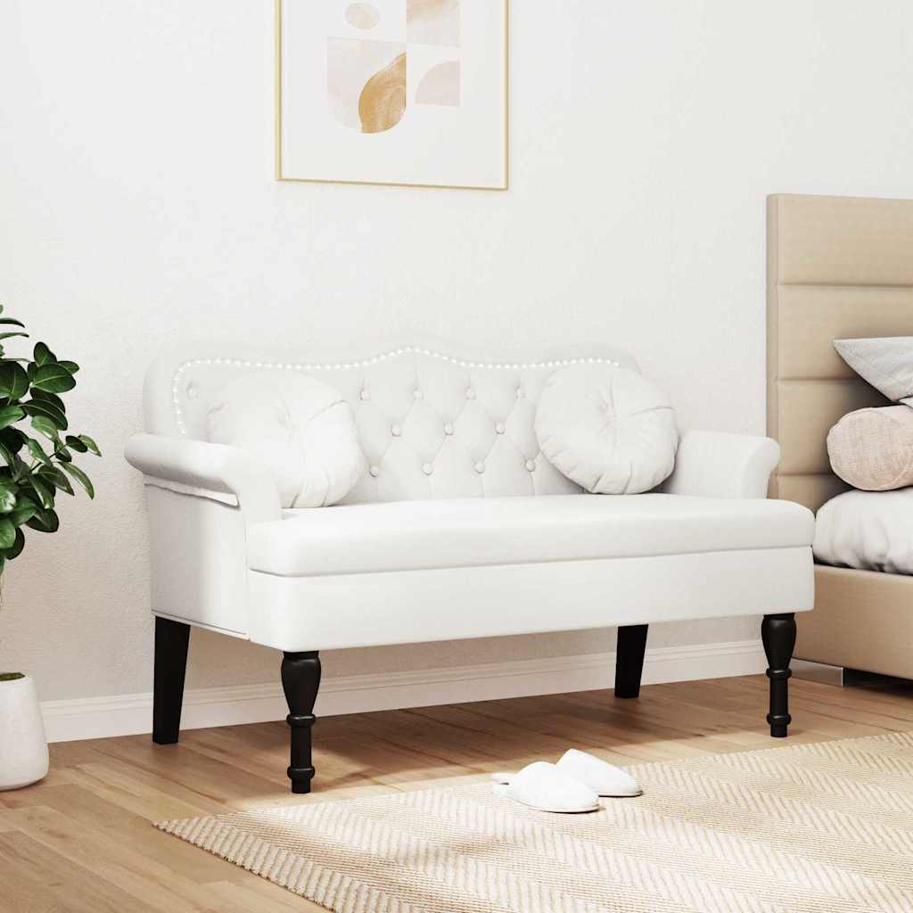 Chesterfield Bank Creme 120,5 x 65 x 75 cm Kunstleder