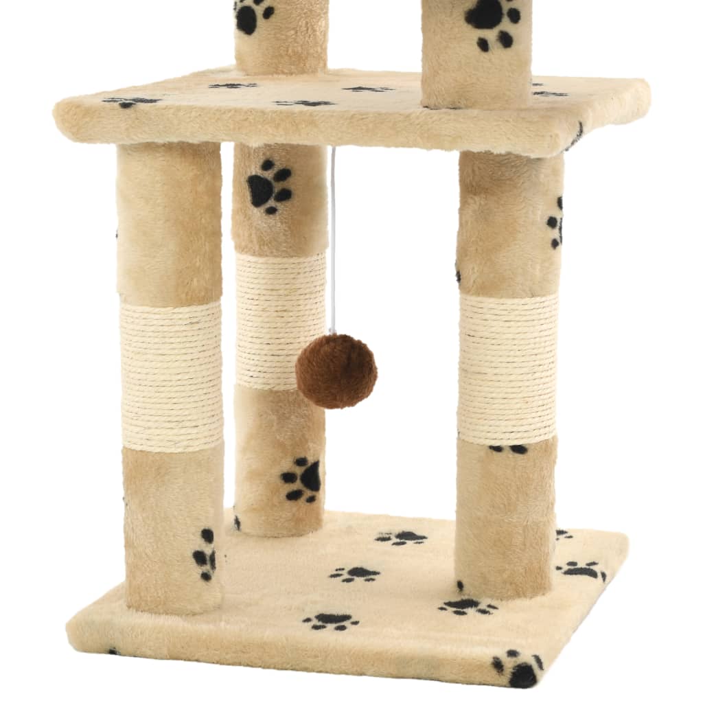 Katzen-Kratzbaum mit Sisal-Kratzsäulen 65 cm Grau