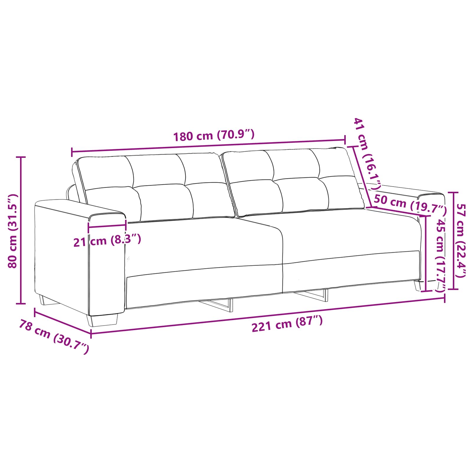 2-teiliges Sofa-Set mit Kissen, hellgrauer Samt