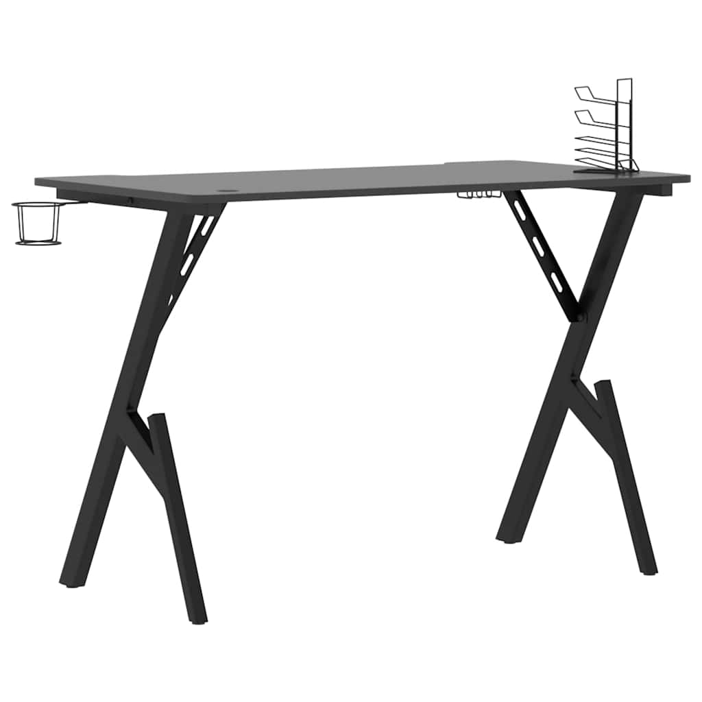 Gaming-Schreibtisch mit Y-Gestell Schwarz 90x60x75 cm