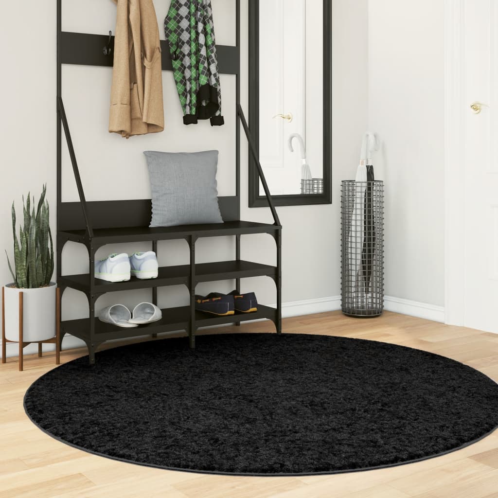 Teppich OVIEDO Kurzflor Anthrazit 120x120 cm