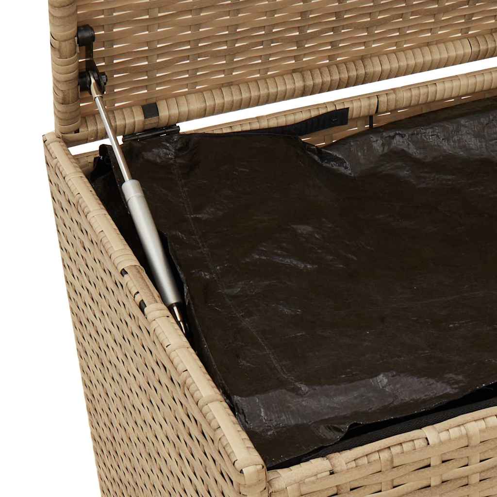 Gartentruhe Schwarz 283L Poly Rattan