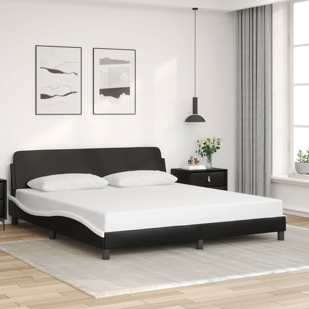 Bettgestell "Dover" Schwarz 80x200 cm Kunstleder