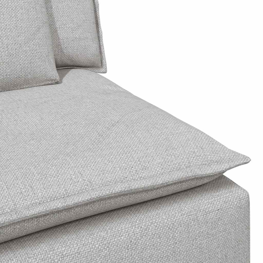 Modulares Sofa Endmodul mit Armlehne Kissen Hellgrau 100 cm