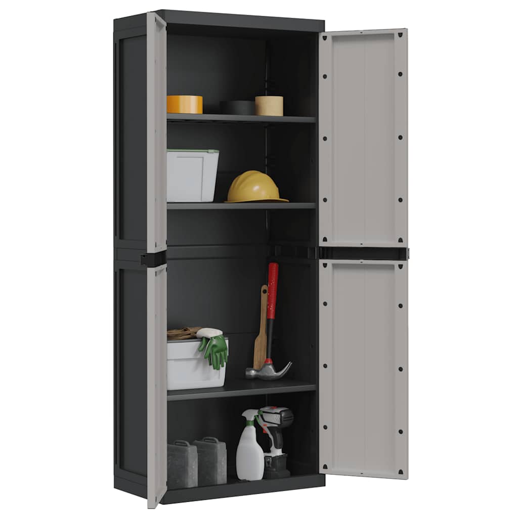 Gartenschrank Grau und Schwarz 65x37x85 cm PP