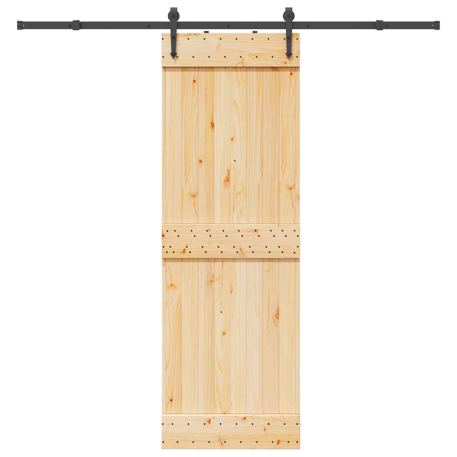 Schiebetür NARVIK Natürlich und Schwarz 70 x 210 cm (152,5 cm)