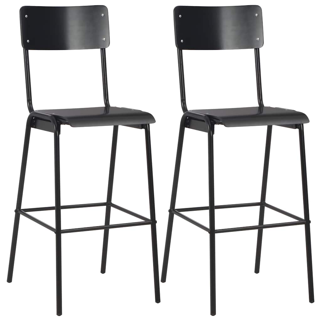 Barhocker 4 Stk. Massives Sperrholz Stahl
