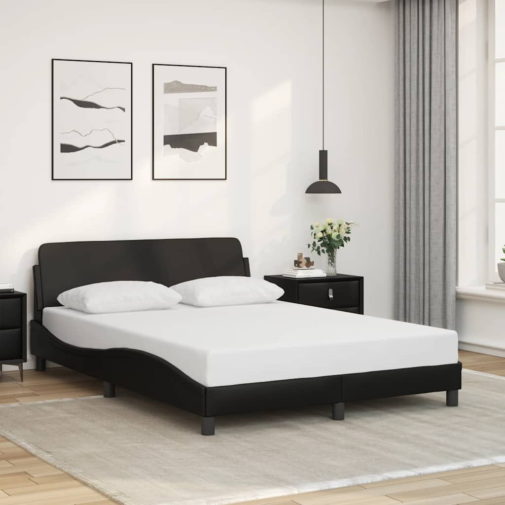 Bettgestell "Dover" Schwarz 80x200 cm Kunstleder