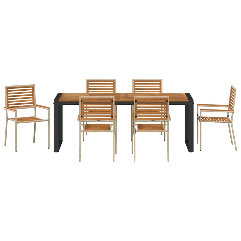 Garten Essgruppe 5 pcs Schwarz und Braun Poly-Rattan