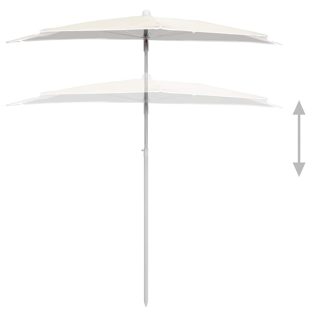 Halb-Sonnenschirm mit Mast 180x90 cm Anthrazit