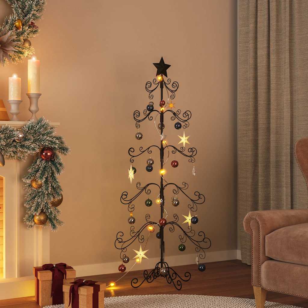Metall-Weihnachtsbaum für Dekorationen Schwarz 90 cm