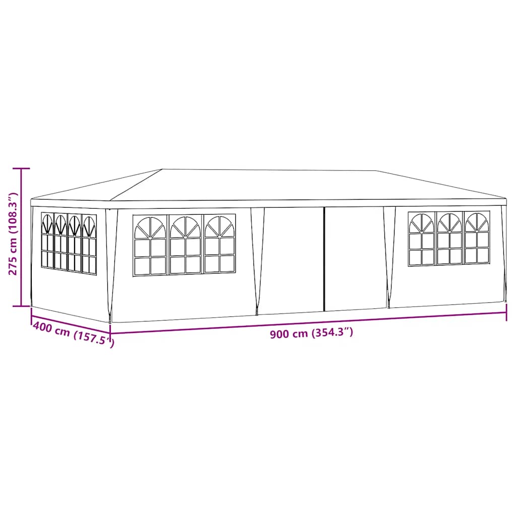 Party-Zelt Rot 200 x 200 x 240 cm PE und Stahl