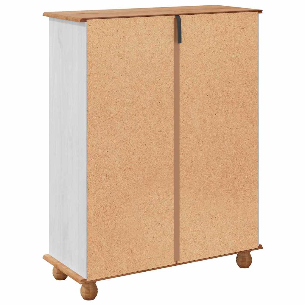Schuhschrank ASKIM Braun 85 x 35 x 108 cm Massives Kiefernholz