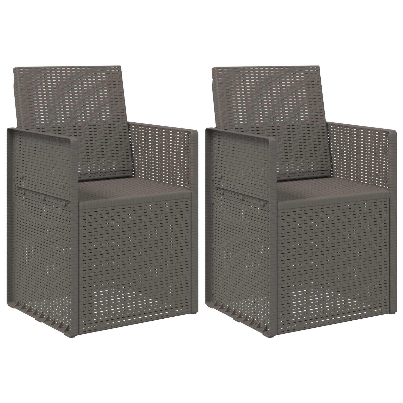 Garten Esszimmerstühle 2 pcs Weiß und Hellgrau PP