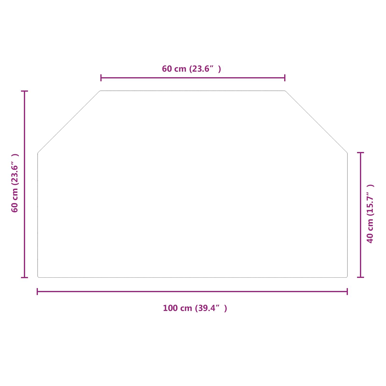 Feuerstelle Glasplatte Transparent 80 x 50 cm Glas
