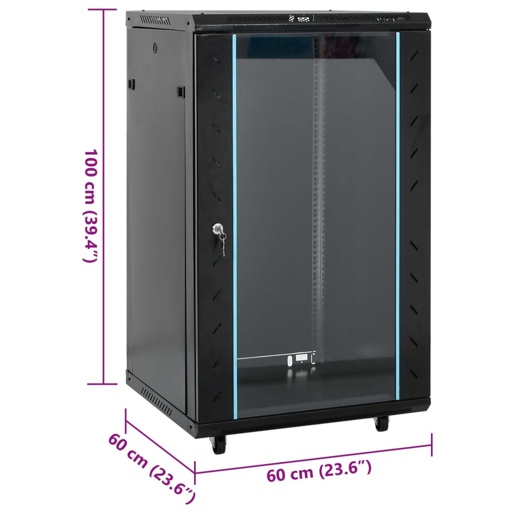 15U Netzwerkschrank 19" IP20 Schwarz 60x45x86 cm