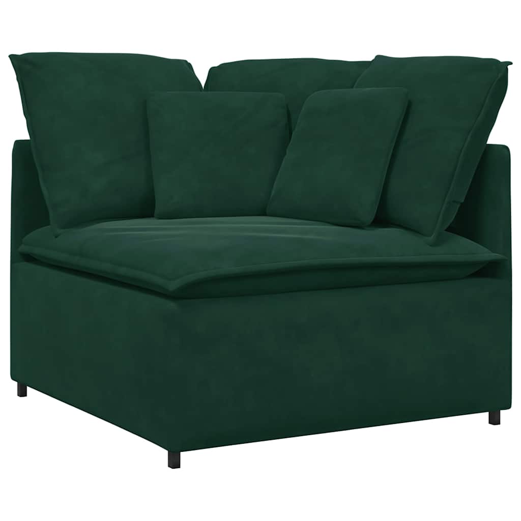 Modulares Sofa Endmodul mit Armlehne Kissen Blau 100 cm